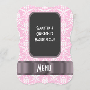 Menu formal do casamento de damascos cor-de-rosa e