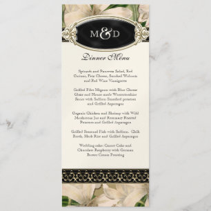 Menu formal Dourado do casamento do lírio barroco