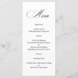 Menu Formal Elegante de Caligrafia
