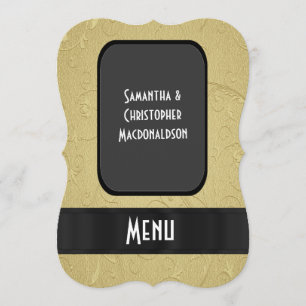 Menu formal elegante do casamento do ouro chique
