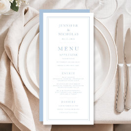 Menu Formal Minimal Powder Blue Wedding