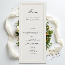 Menu Formal Modern Classic Elevated Frame Ecru Wedding