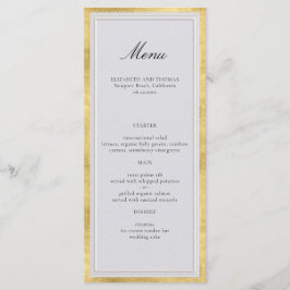 Menu Formal Modern Classic Elevated Gold Ivory Wedding