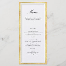 Menu Formal Modern Classic Elevated Gold Pearl Wedding