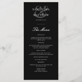 Menu Formal Negro Simples Elegante