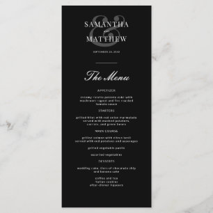 Menu Formal Negro Simples Elegante