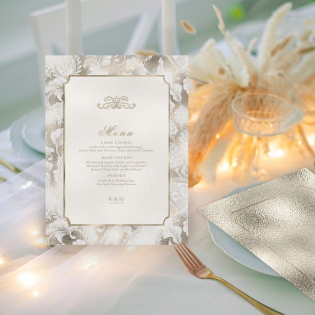 Menu Formal Paisley Wedding Champagne ID767 (Criador carregado)