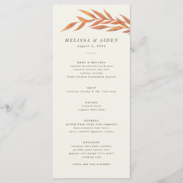 Menu Formal Simples De Ramificação De Casamento De Outo