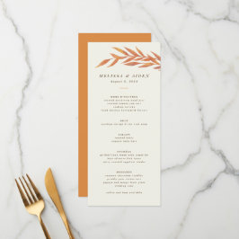 Menu Formal Simples De Ramificação De Casamento De Outo