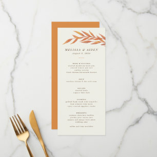 Menu Formal Simples De Ramificação De Casamento De Outo
