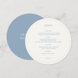 Menu Forrado Dusty Blue & Ivory Monogrammed