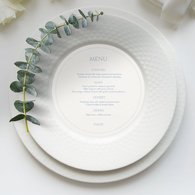 Menu Forrado Dusty Blue & Ivory Monogrammed (Criador carregado)