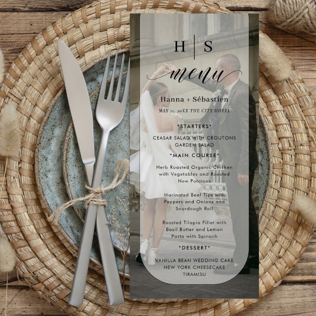 Menu foto Cardápio de Casamento Preto e Branco (Criador carregado)