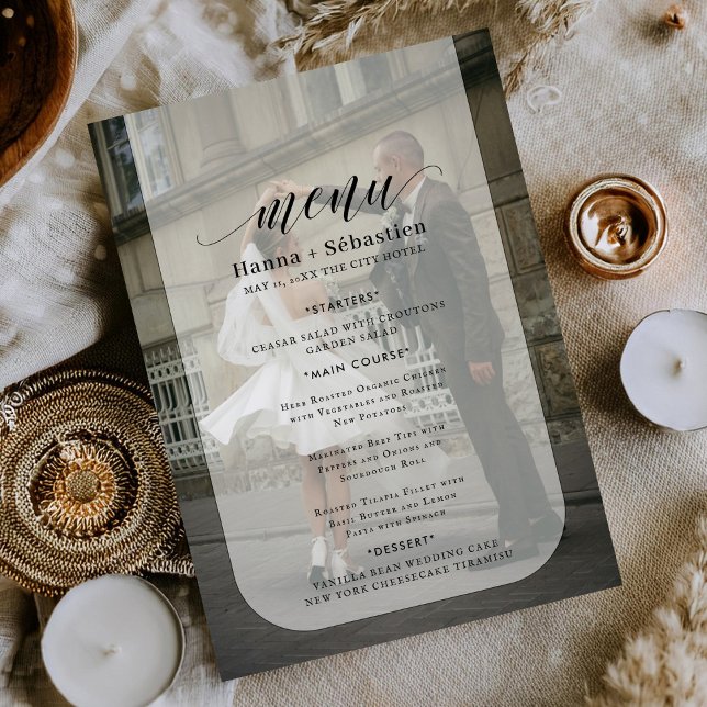 Menu foto Cardápio de Casamento Preto e Branco (Criador carregado)