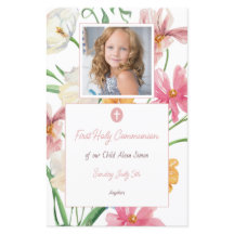 Menu Foto Floral First Santa Communion