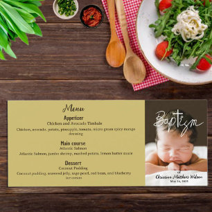 Menu Foto Moderna Caligrafia Cruza o Batismo Religioso