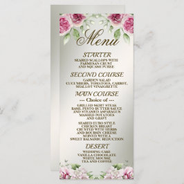 Menu Frame Floral Cor-de-Água Rosa, Festa de Bronze Bri