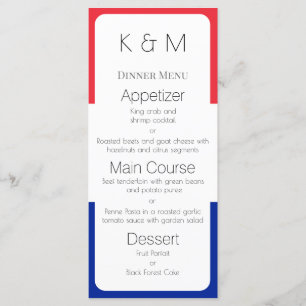 Menu France Flag Colors Janto francês