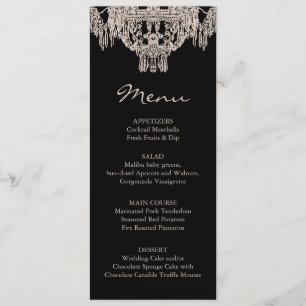 Menu francês/do inglês candelabro do casamento