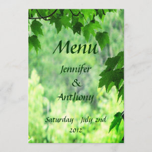 Menu frondoso do casamento