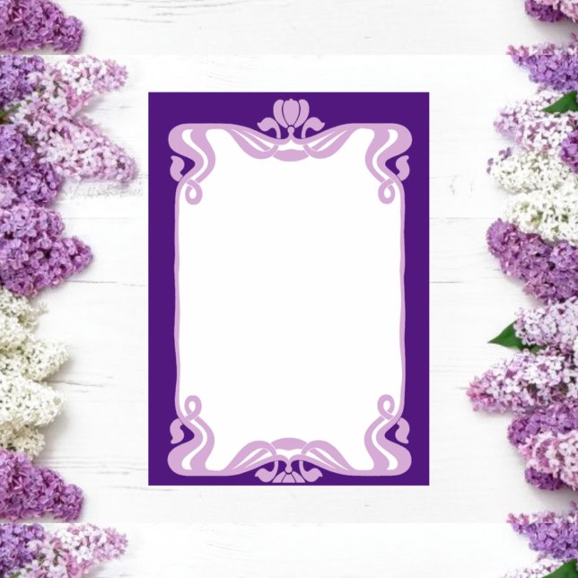 Menu Fronteira Art Nouveau Lavanda (Criador carregado)