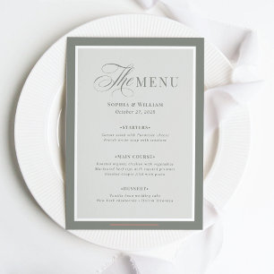 Menu Fronteira Verde Elegante Sage   Luxo Clássico