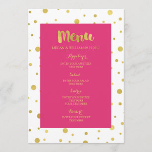 Menu fúcsia do casamento do rosa quente dos
