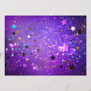 Menu Fundo de folhas roxas com estrelas