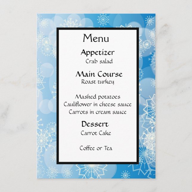 Menu Fundo do floco de neve (Frente)