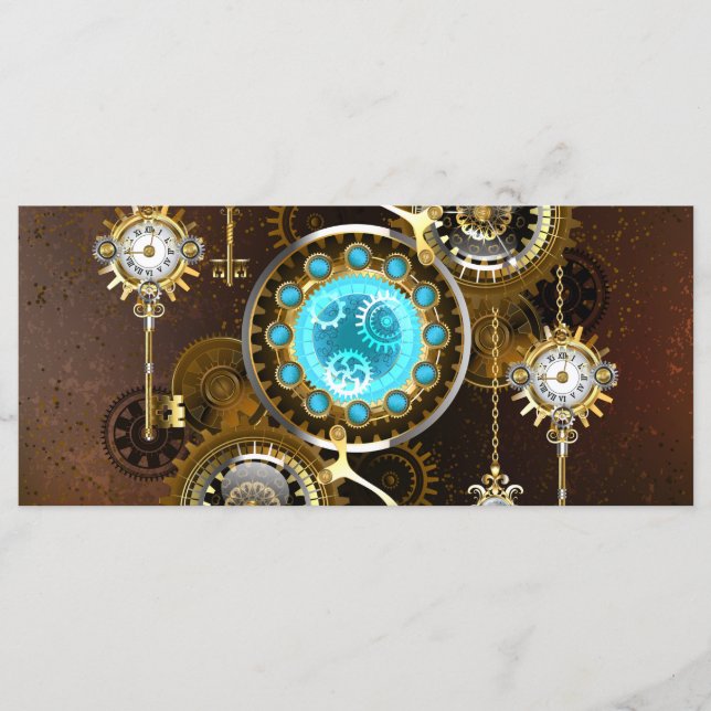 Menu Fundo Rusty Steampunk com Lentes Turquesa (Frente)