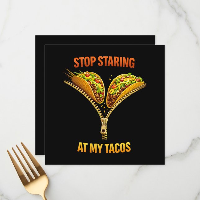 Menu Funny Taco Lover Stop Staring (Frente/Verso In Situ)
