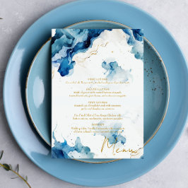 Menu Gala dos Sonhos de Mármore AZUL