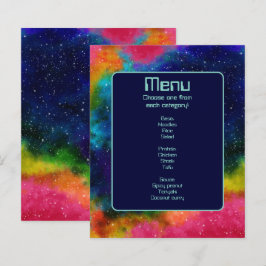 Menu Galáctico de Casamento Sci-Fi