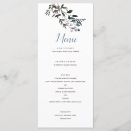 Menu Garden Crest | Script de Casamento Floral Branco A