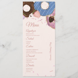 Menu Garotas Doce Rosquinha Pastel Aniversário