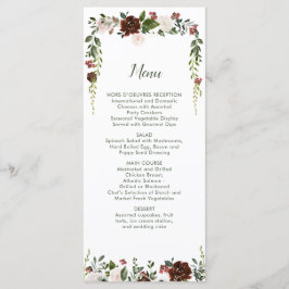 Menu Garrafa Floral Floresta Verde Marfim Vermelho Indi