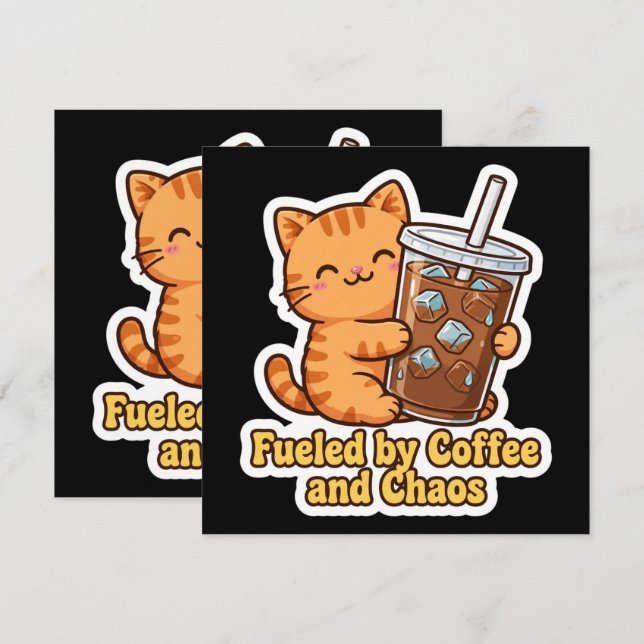 Menu Gato Laranja Engraçado (Frente/Verso)