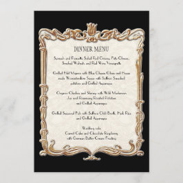 Menu Gatsby Art Deco Nouveau Lace Faux Dourada Tulip