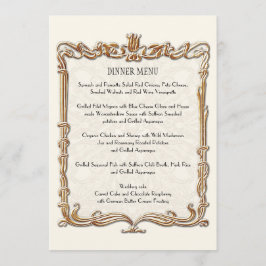 Menu Gatsby Art Deco Nouveau Lace Faux Dourada Tulip