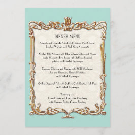 Menu Gatsby Art Deco Nouveau Lace Faux Tulip Dourado