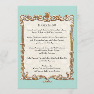 Menu Gatsby Art Deco Nouveau Lace Faux Tulip Dourado