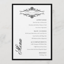 Menu [GAZELLE] Casamento Monocromático Elegante Preto e