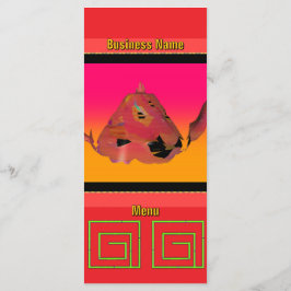 Menu Geo Bamboo Maze Teapot Red Caterer