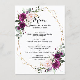 Menu Geométrico de Casamento Rosa Rosa Rosa Rosa P