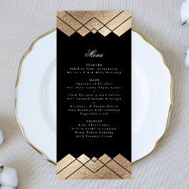 Menu Geométrico Dourado Gatsby