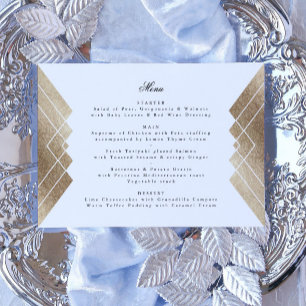 Menu Geométrico Dourado Gatsby Wedding