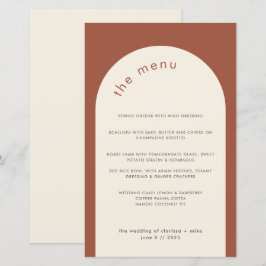Menu Geométrico Mínimo de Casamento do Terraço Ter