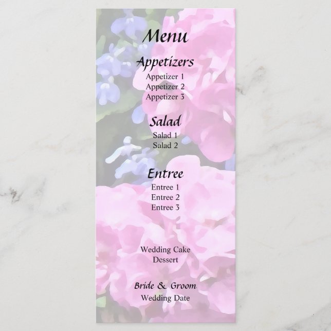 Menu Gerânios e Vinca (Frente)