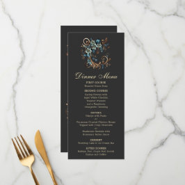Menu Gilded Floral Elegance