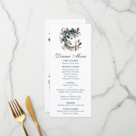 Menu Gilded Floral Elegance